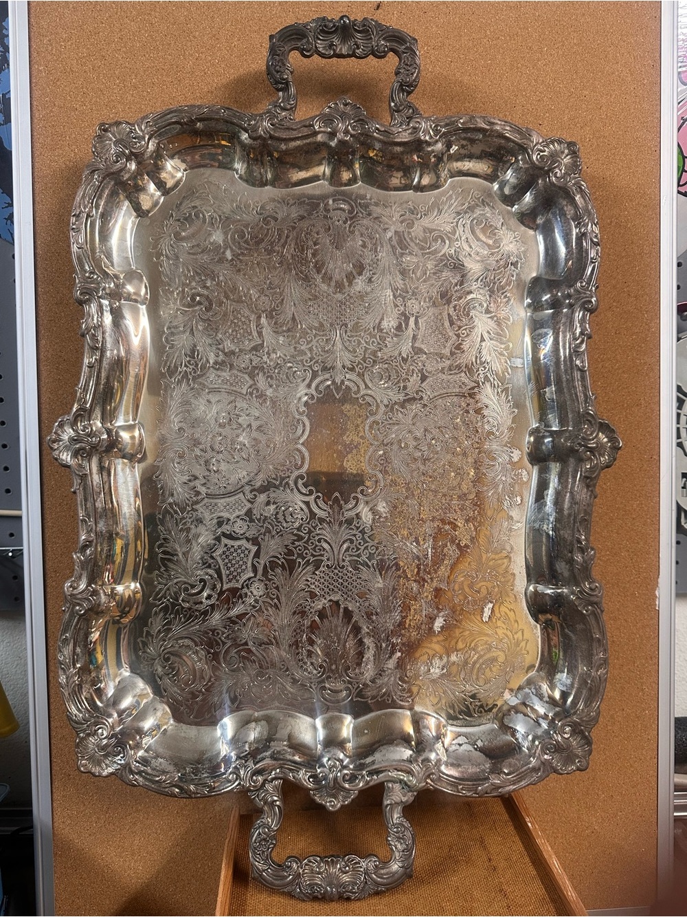 Sheffield Home Ornate SilverPlate Serving Tray